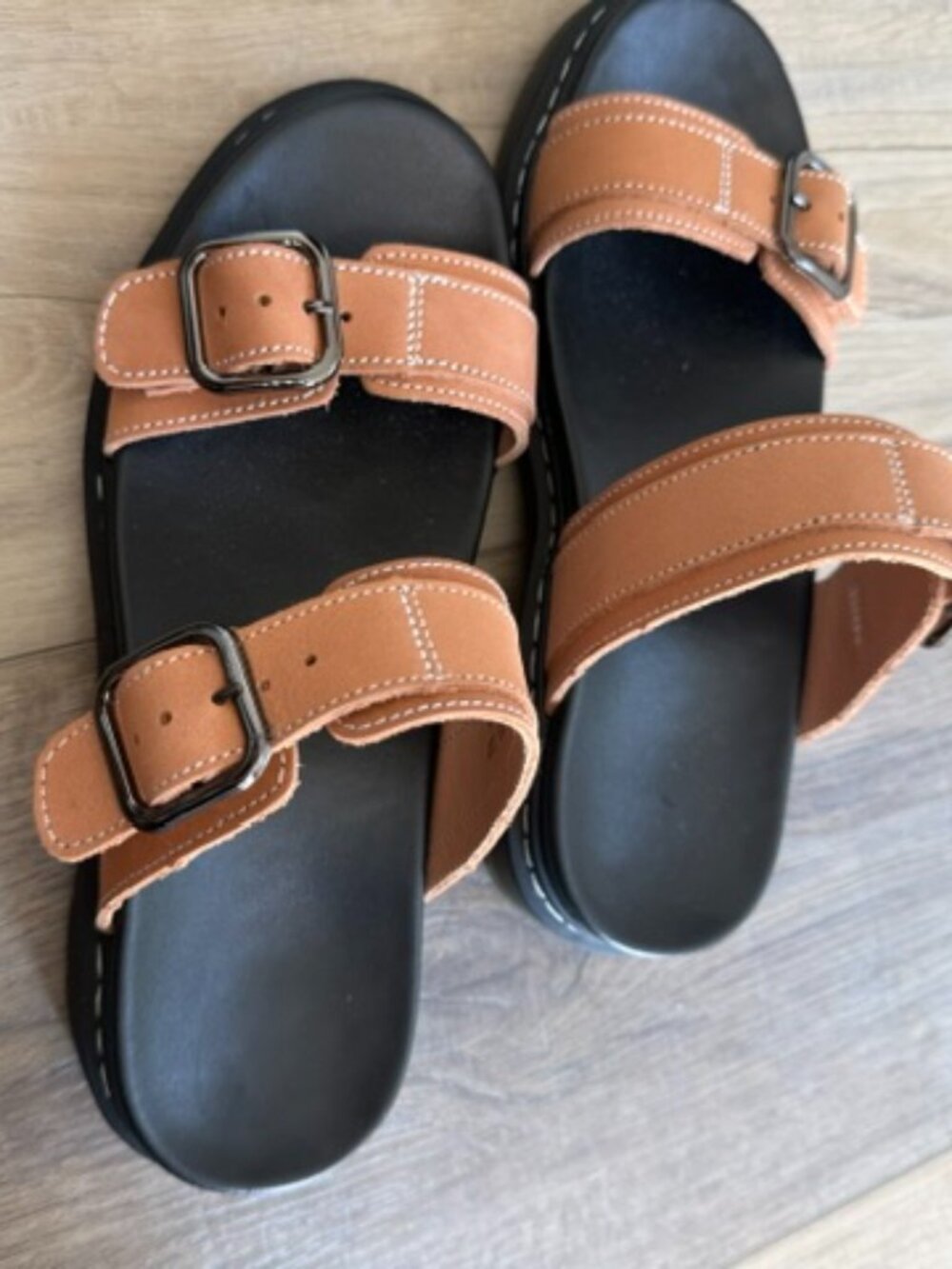 NEW Tan Buckle Sandals Women 7